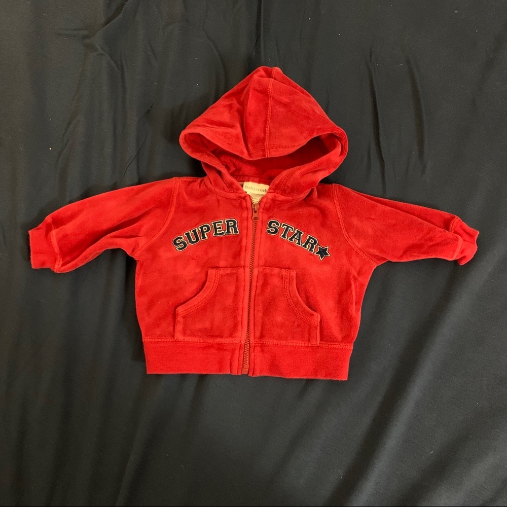 Babyworks Super Star Red Zip Up Hoodie